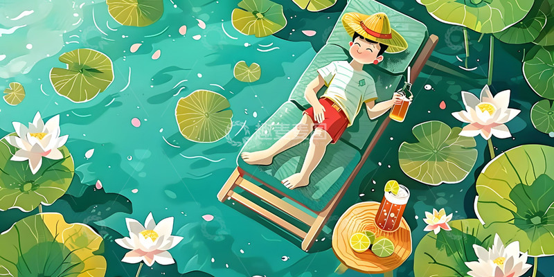 高清大图下载【趣麦麦图】清凉夏天荷花背景