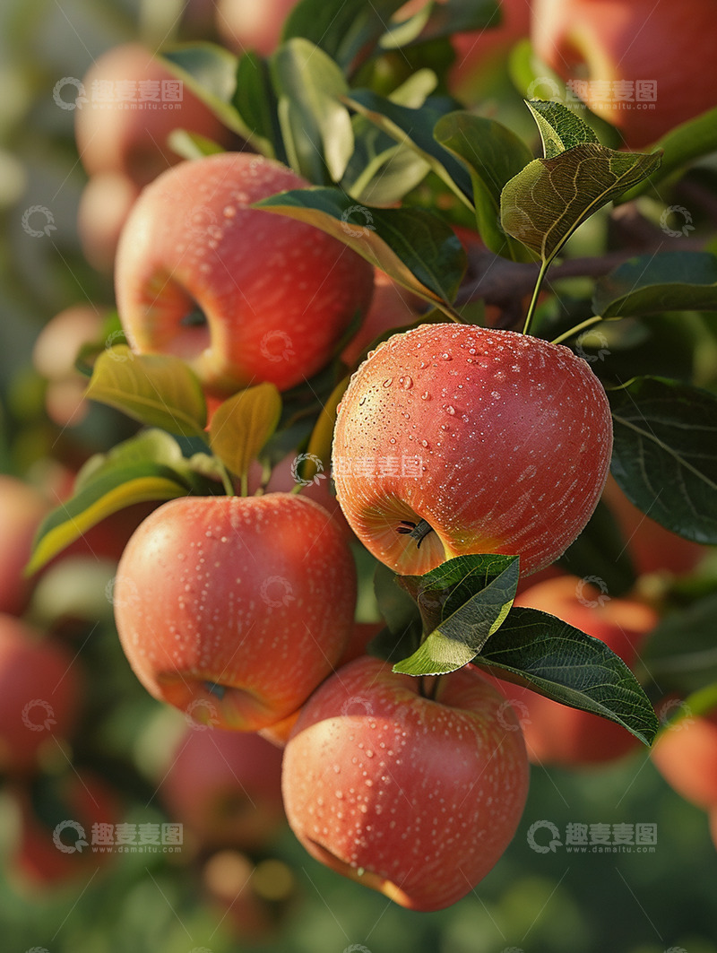 高清大图下载【趣麦麦图】阳光新鲜水果苹果背景
