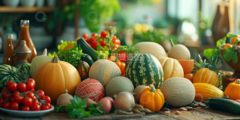 高清大图下载【趣麦麦图】新鲜瓜果蔬菜背景