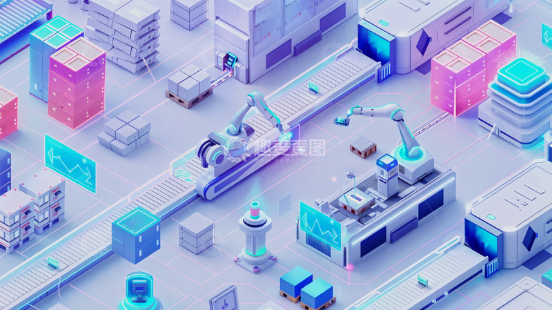 高清大图下载【趣麦麦图】科技建模3D立体场景物流运输