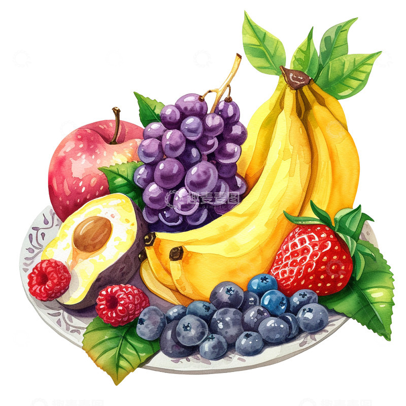高清大图下载【趣麦麦图】盘子新鲜水果