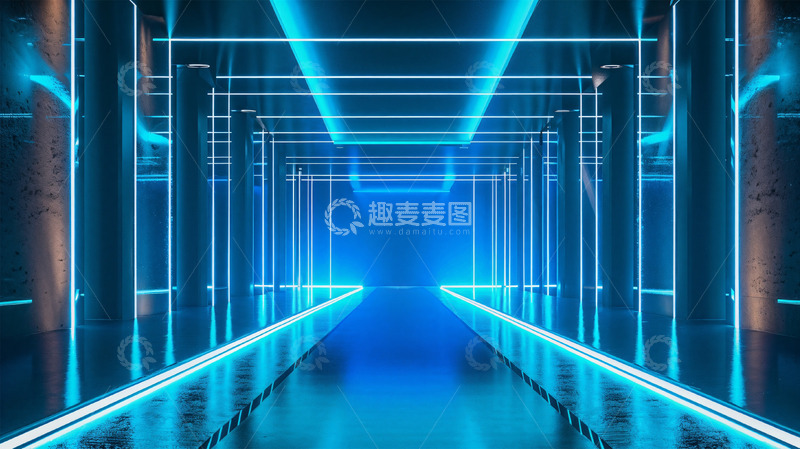 高清大图下载【趣麦麦图】蓝色渐变背景场景科技壁纸