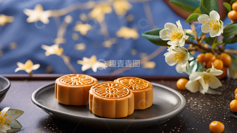 高清大图下载【趣麦麦图】中秋佳节月饼素材