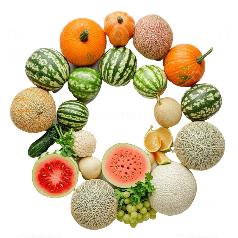 高清大图下载【趣麦麦图】夏天新鲜健康绿色瓜果
