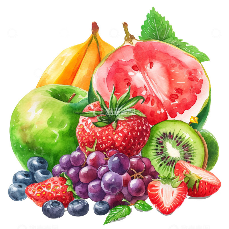 高清大图下载【趣麦麦图】夏天新鲜水果卡通