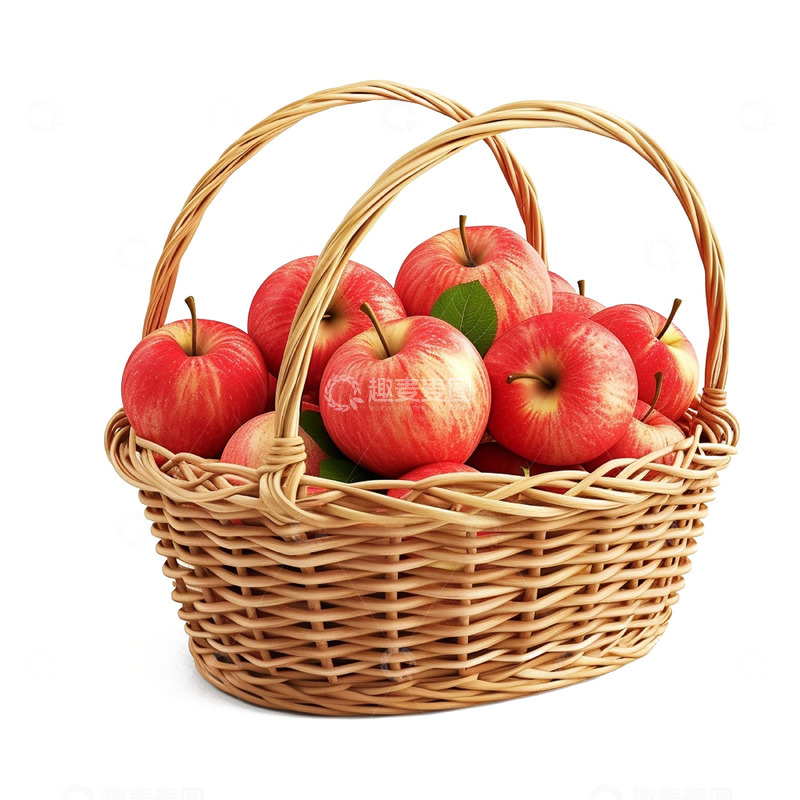 高清大图下载【趣麦麦图】夏天篮子新鲜苹果