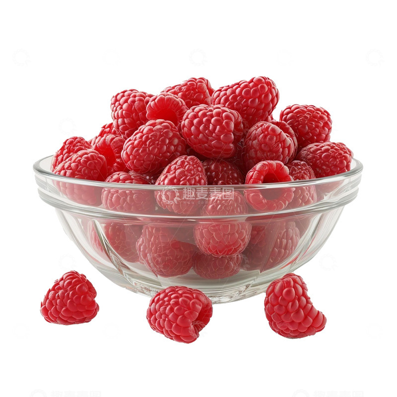 高清大图下载【趣麦麦图】红色玻璃碗覆盆子浆果