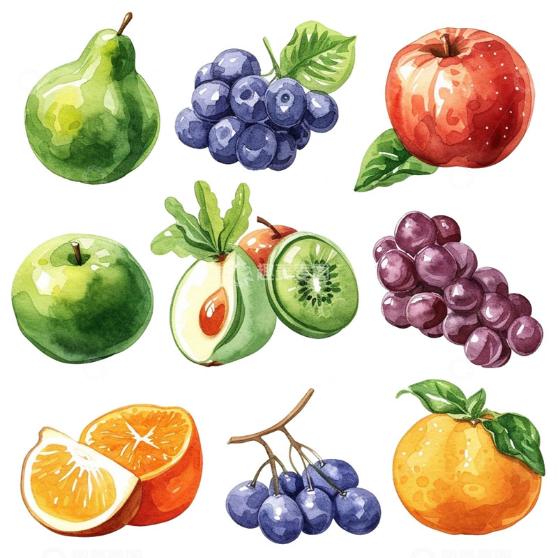 高清大图下载【趣麦麦图】卡通手绘新鲜水果