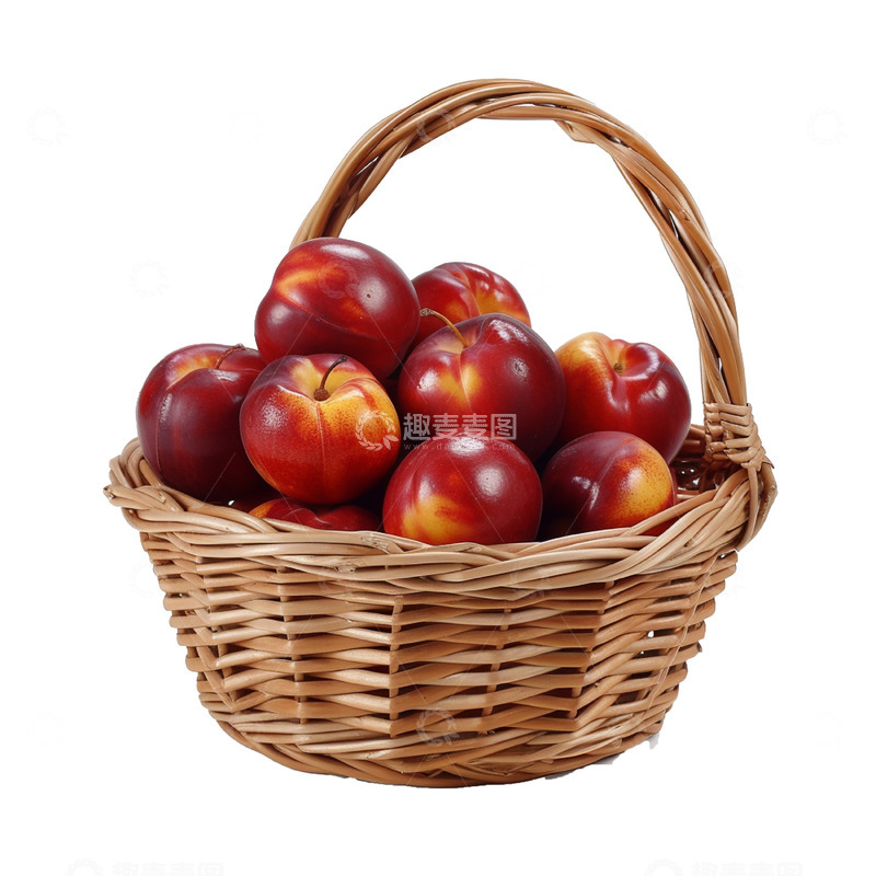高清大图下载【趣麦麦图】夏天新鲜水果篮子油桃