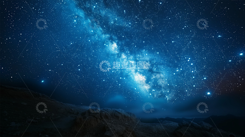 高清大图下载【趣麦麦图】宇宙星空蓝色商务海报高清摄影背景图