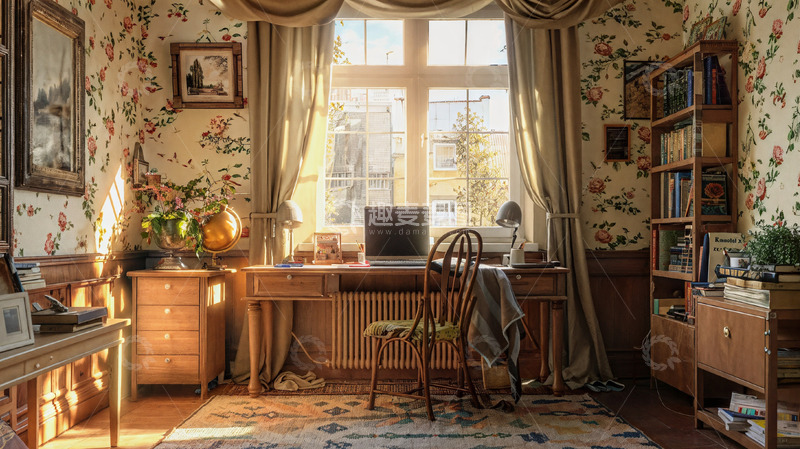 高清大图下载【趣麦麦图】室内书房办公学习场景