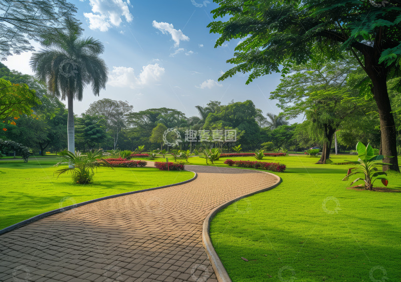 高清大图下载【趣麦麦图】自然景观公园草地天空阳光