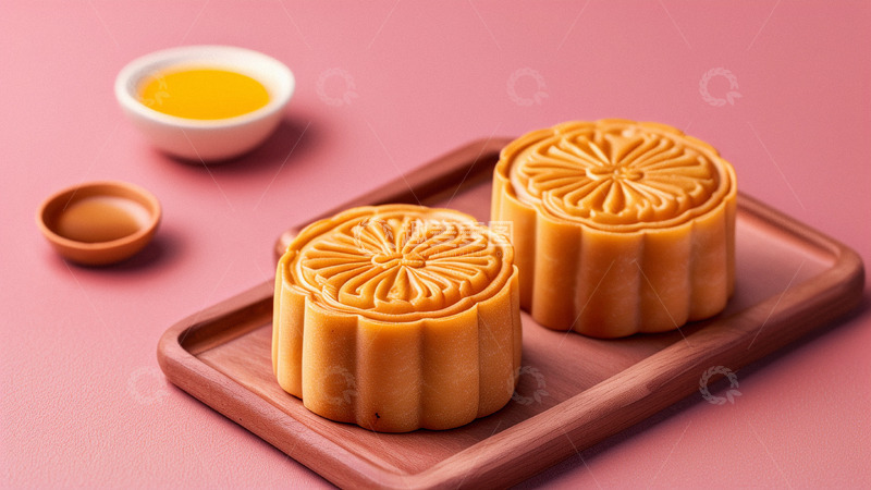 高清大图下载【趣麦麦图】中秋节背景中秋月饼
