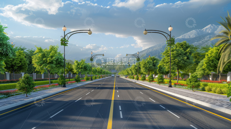 高清大图下载【趣麦麦图】城市公路路灯