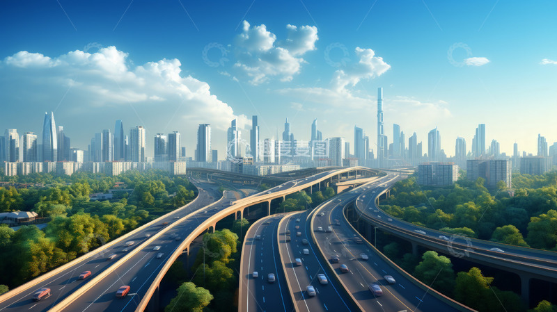 高清大图下载【趣麦麦图】立交主线道路