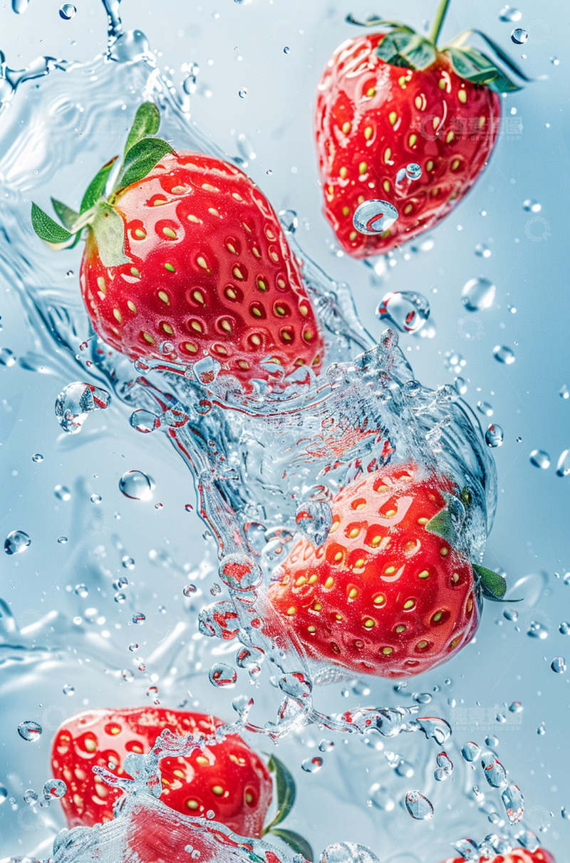 高清大图下载【趣麦麦图】创意清凉新鲜草莓