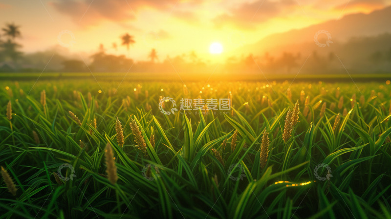 高清大图下载【趣麦麦图】麦穗稻田摄影背景