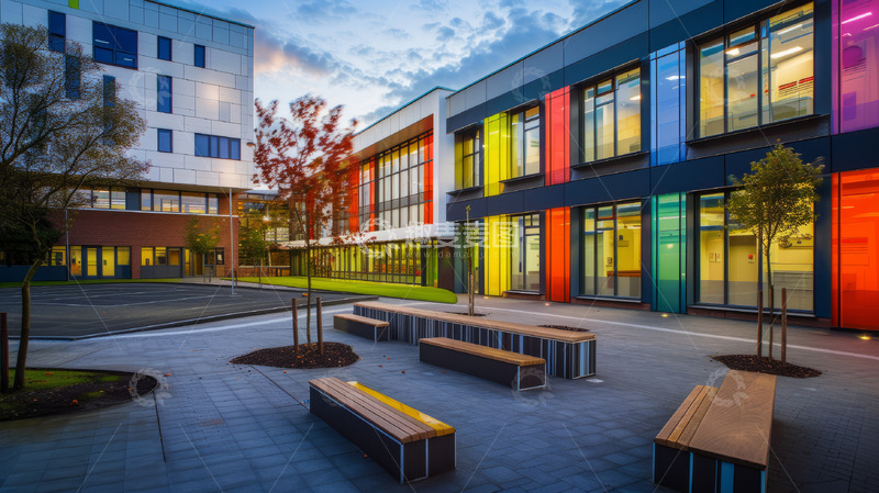 高清大图下载【趣麦麦图】学校教学楼外景