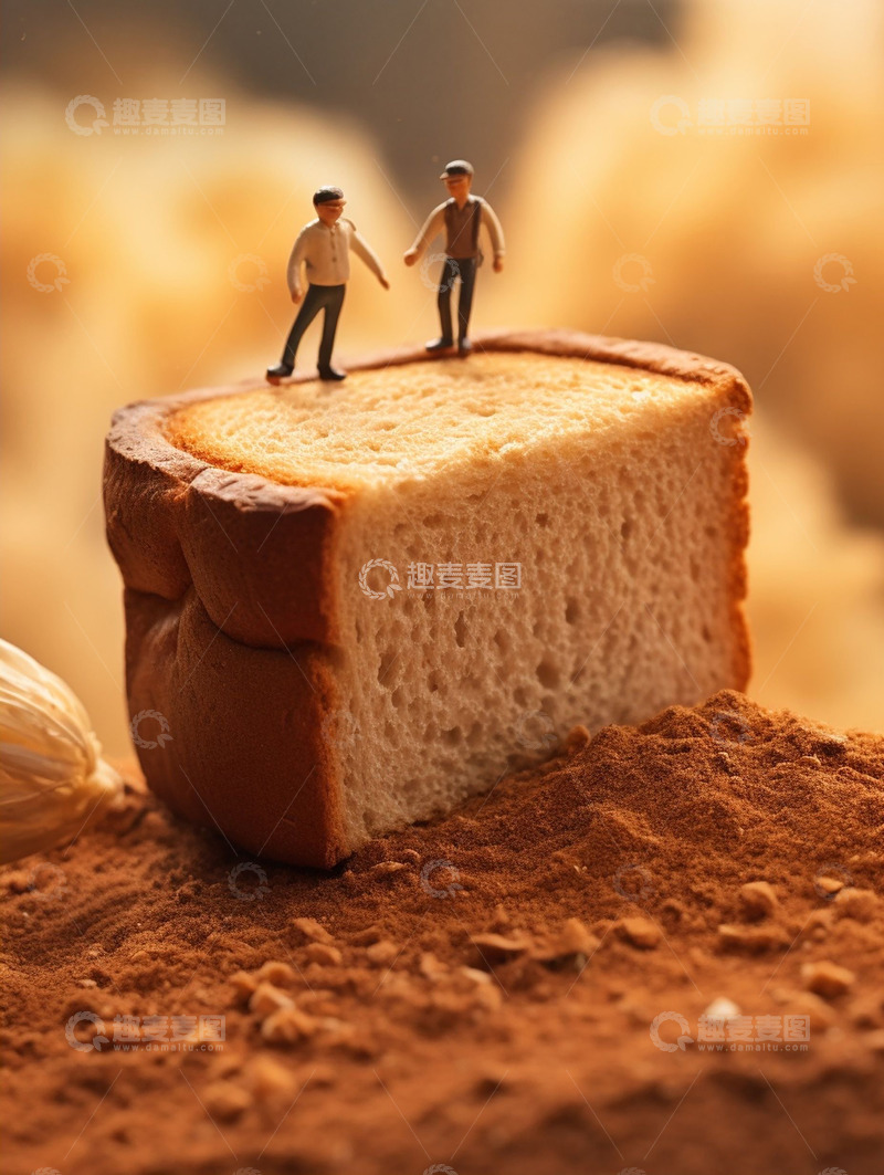 高清大图下载【趣麦麦图】创意美食面包微缩世界