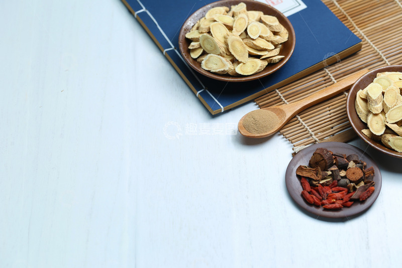 高清大图下载【趣麦麦图】摆放的传统中医药材