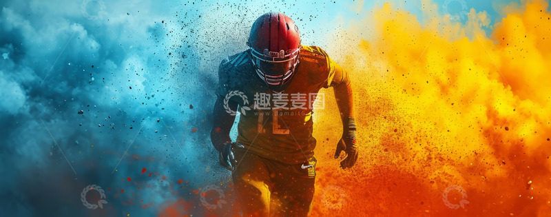 高清大图下载【趣麦麦图】橄榄球运动员海报背景