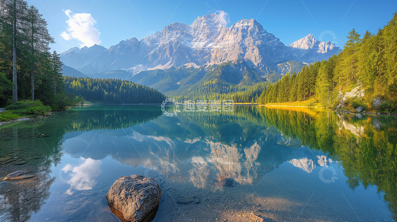 高清大图下载【趣麦麦图】湖泊倒影景观水面