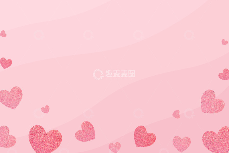 高清大图下载【趣麦麦图】情人节心形图案框架粉红色背景