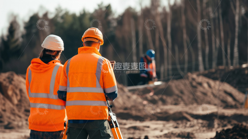 高清大图下载【趣麦麦图】建筑工程视察