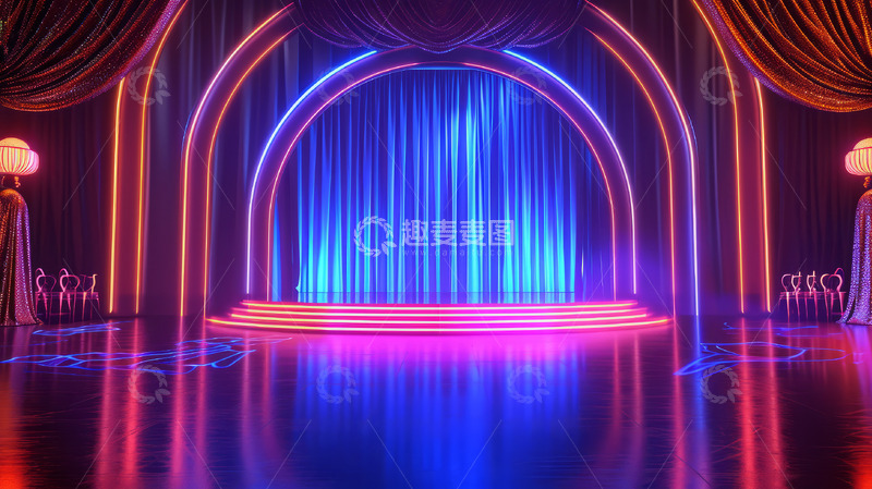 高清大图下载【趣麦麦图】舞台展示台背景图
