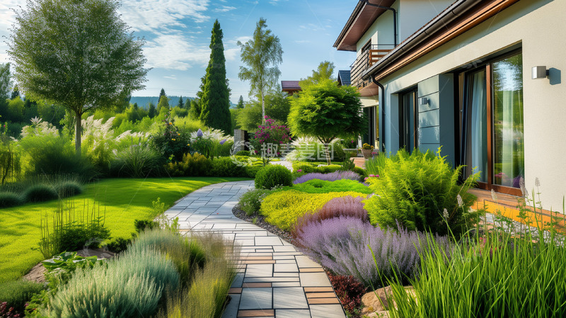 高清大图下载【趣麦麦图】树木植物房屋花园