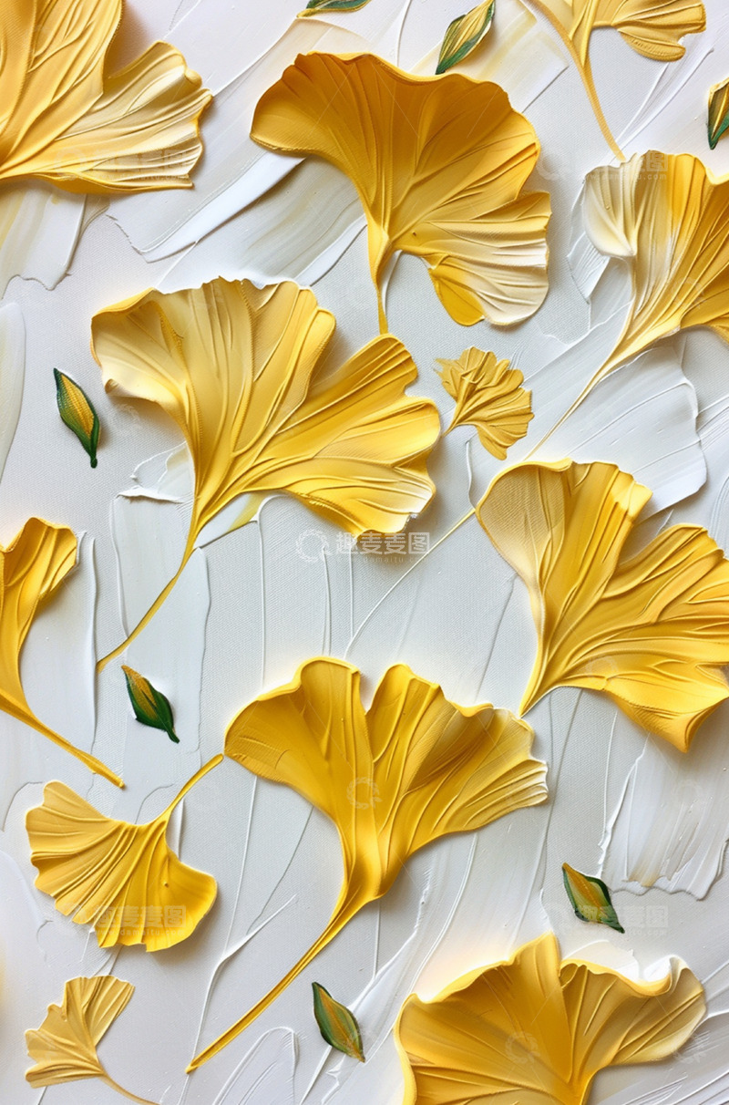 高清大图下载【趣麦麦图】秋天油画枫叶秋日立秋秋分