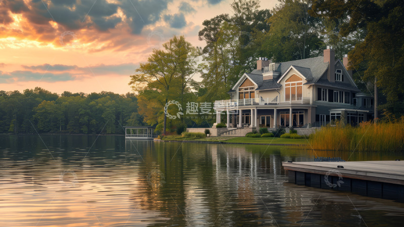 高清大图下载【趣麦麦图】森林湖泊自然景观