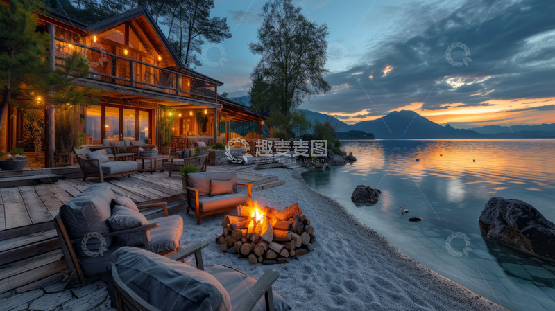 高清大图下载【趣麦麦图】海边酒店度假屋