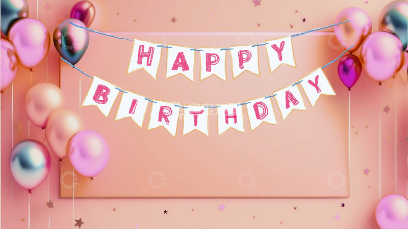 高清大图下载【趣麦麦图】生日横幅派对背景