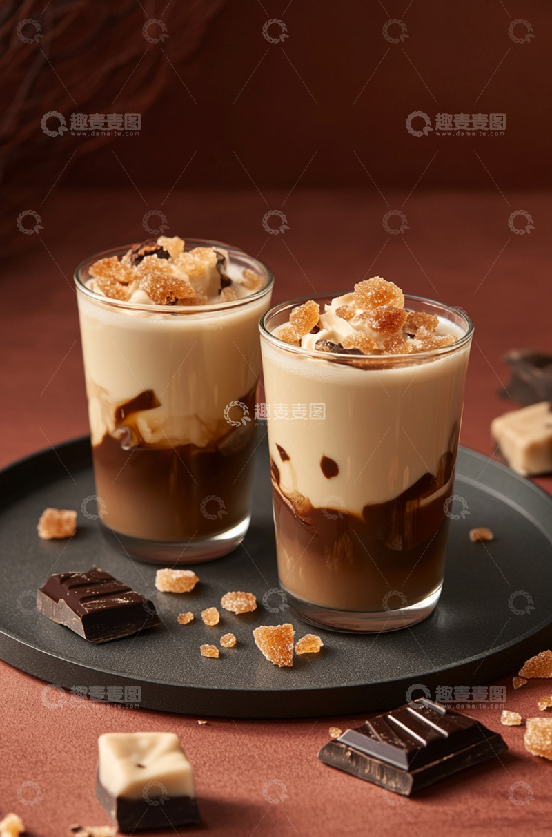 高清大图下载【趣麦麦图】创意巧克力奶茶