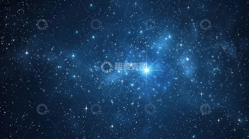 高清大图下载【趣麦麦图】明亮的星空蓝色背景