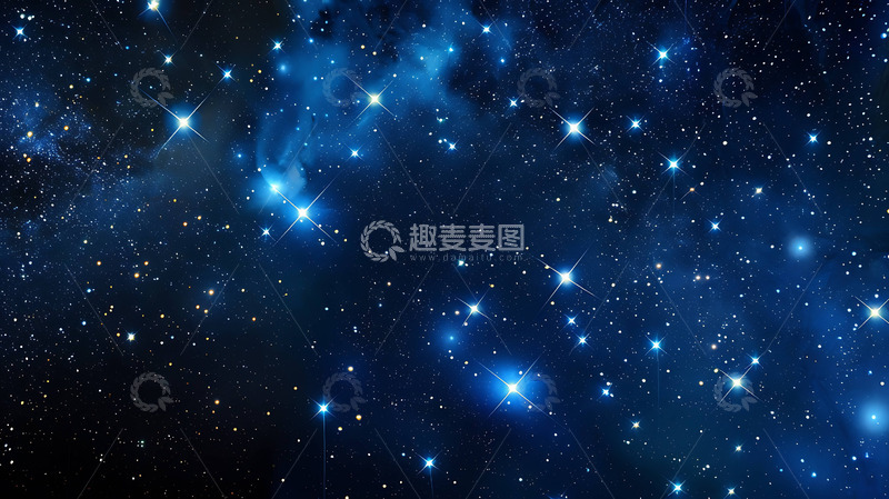 高清大图下载【趣麦麦图】深蓝色背景下美丽的星空