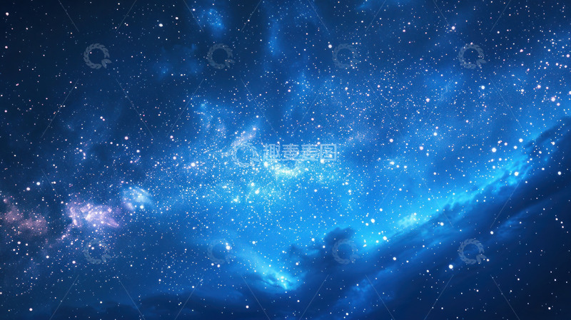 高清大图下载【趣麦麦图】蓝色明亮梦幻星空背景