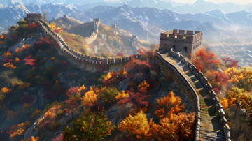 秋季长城自然美景