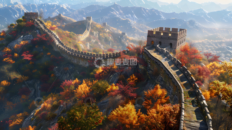 秋季长城自然美景