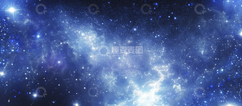 高清大图下载【趣麦麦图】蓝色背景星系