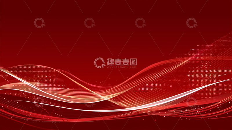 高清大图下载【趣麦麦图】红白相间的波浪线条红色背景