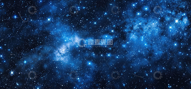 高清大图下载【趣麦麦图】星空璀璨银河蓝色背景