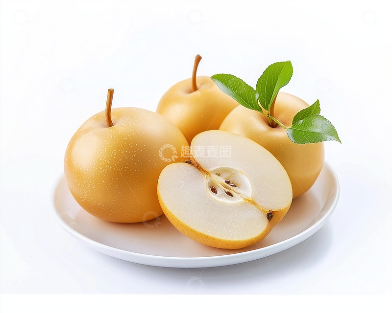 高清大图下载【趣麦麦图】一盘秋月梨写实摄影图素材