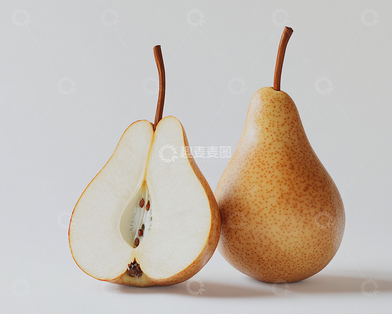 高清大图下载【趣麦麦图】切开的梨水果静物摄影图