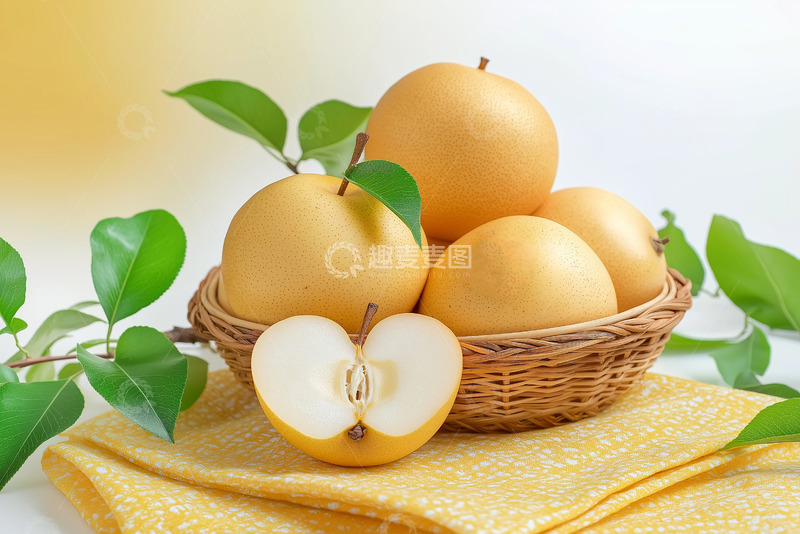 高清大图下载【趣麦麦图】一篮子秋月梨摄影图