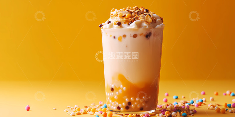 高清大图下载【趣麦麦图】彩色糖果冰淇淋奶茶