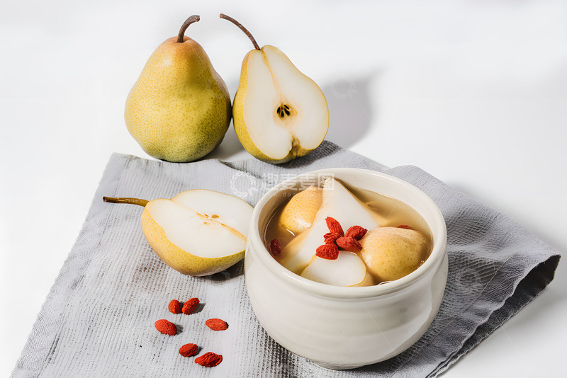 高清大图下载【趣麦麦图】清炖枸杞梨汤AI摄影图