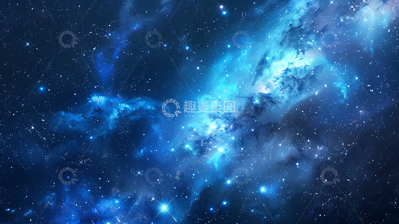 高清大图下载【趣麦麦图】充满彩色气体恒星的星空