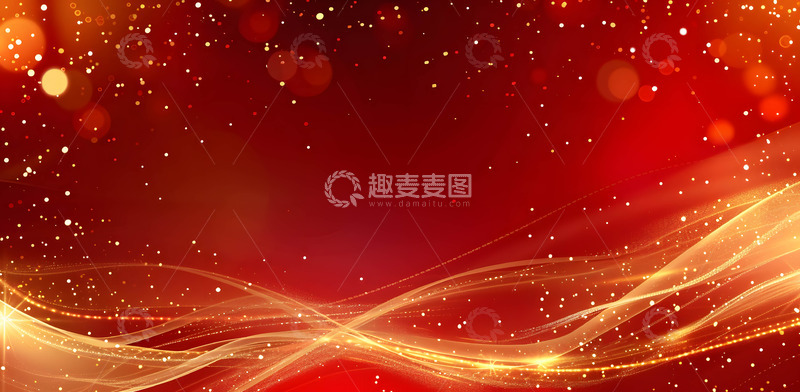 高清大图下载【趣麦麦图】年会展会金色波浪装饰背景